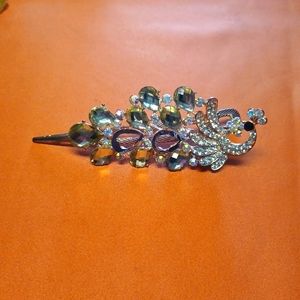 Peacock Hair Clip, Hair Jewelry